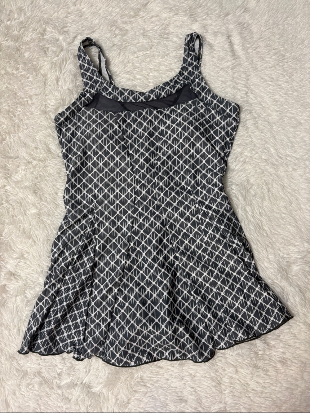 New In Packaging Zando Grey And White Printed One Piece Swim Dress Size M